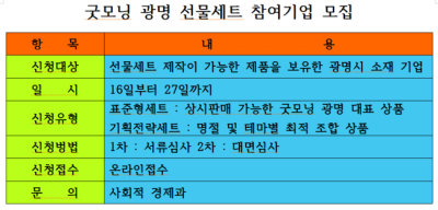 [NSP PHOTO]우리동네 사용설명서광명에서 생산제조한 품목을 굿모닝광명 선물세트로 모셔요