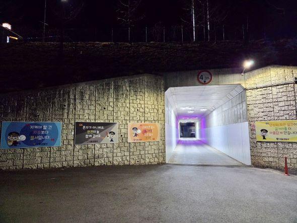 NSP통신-안동시 안동경찰서와 태화동 어가골길 노후 굴다리 정비 및 경관 조명 개선으로 범죄 취약 환경 개선 안심 보행길 조성 사진 안동시