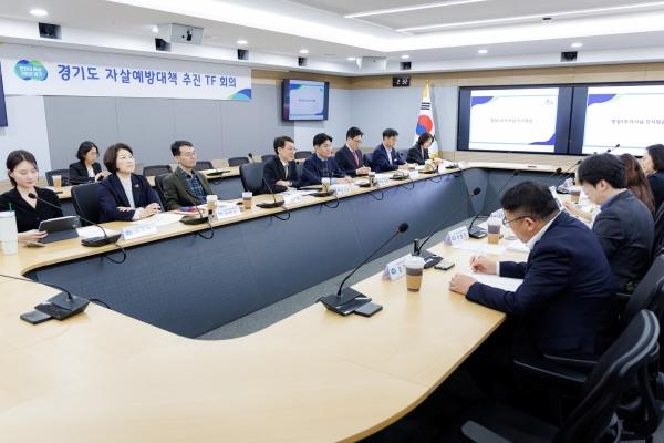 NSP통신-김성중 행정1부지사 주재로 열린 경제 금융 부채 중심의 경기도 자살 예방 대책 추진 전담조직 1차 회의 모습 사진 경기도