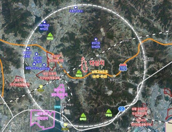 NSP통신-죽림 농공단지 조성사업 위치 이미지 광양시청