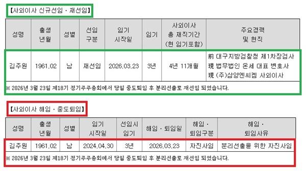 -삼양엔씨켐 공시 내용 사진 금감원 전자공시시스템 캡쳐
