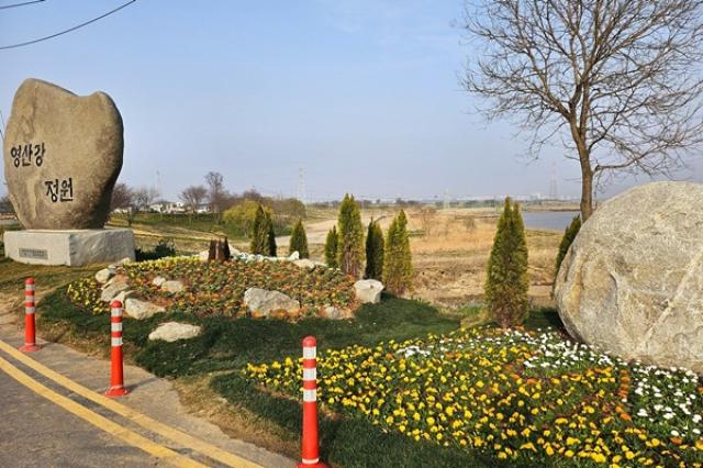 [NSP PHOTO]나주시 도심 속 힐링 명소 영산강정원 봄꽃 새 단장