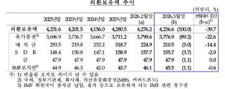 (NSP NEWS Image)외환보유액 한달새 40억달러 가까이 감소…환율·시장안정 조치 영향