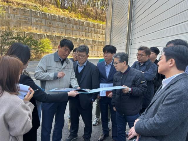 [NSP PHOTO]용인 처인구 테크노밸리 옹벽 결함 긴급 점검정밀안전진단 착수