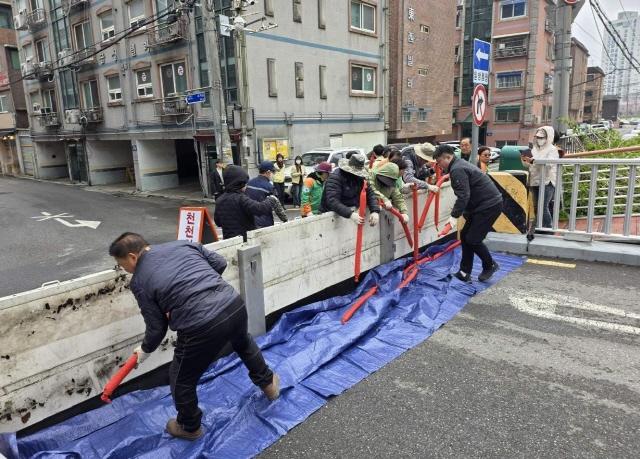 [NSP PHOTO]광명시 목감천 저지대 침수 제로화방재 장비 숙련도 제고