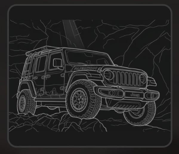 -지프 랭글러 루비콘 트레일 헌트 에디션 실루엣 사진 스텔란티스코리아