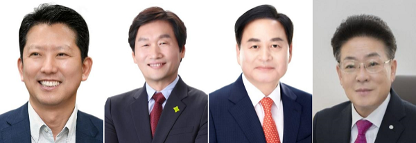 -왼쪽부터김장호 구미시장 후보 조현일 경산시장 후보 배낙호 김천시장 후보 김병수 울릉군수 후보 사진 NSP통신 편집