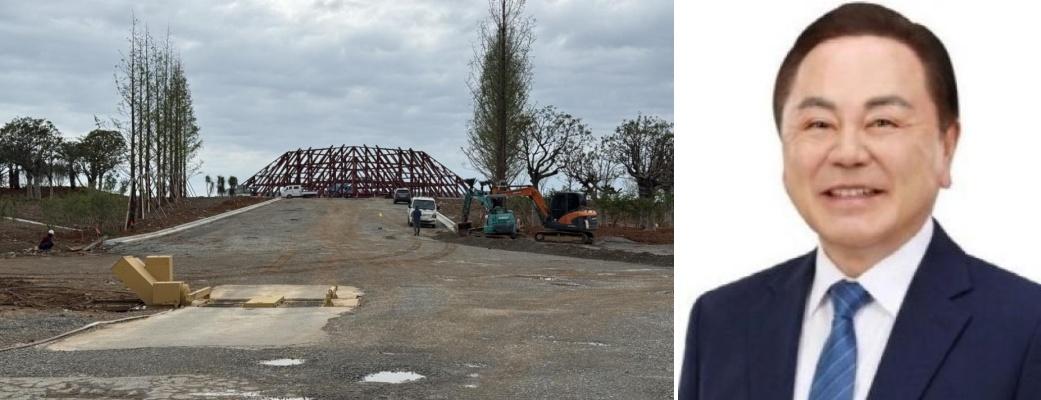 -여수 돌산 진모지구의 여수세계섬박람회 주행사장 공사가 한창이다사진 왼쪽 여수세계섬박람회 준비 상황이 우려되고 있다며 전면적인 점검과 실질적 대책 마련을 촉구한 김창주 여수시장 예비후보 사진 김창주 후보