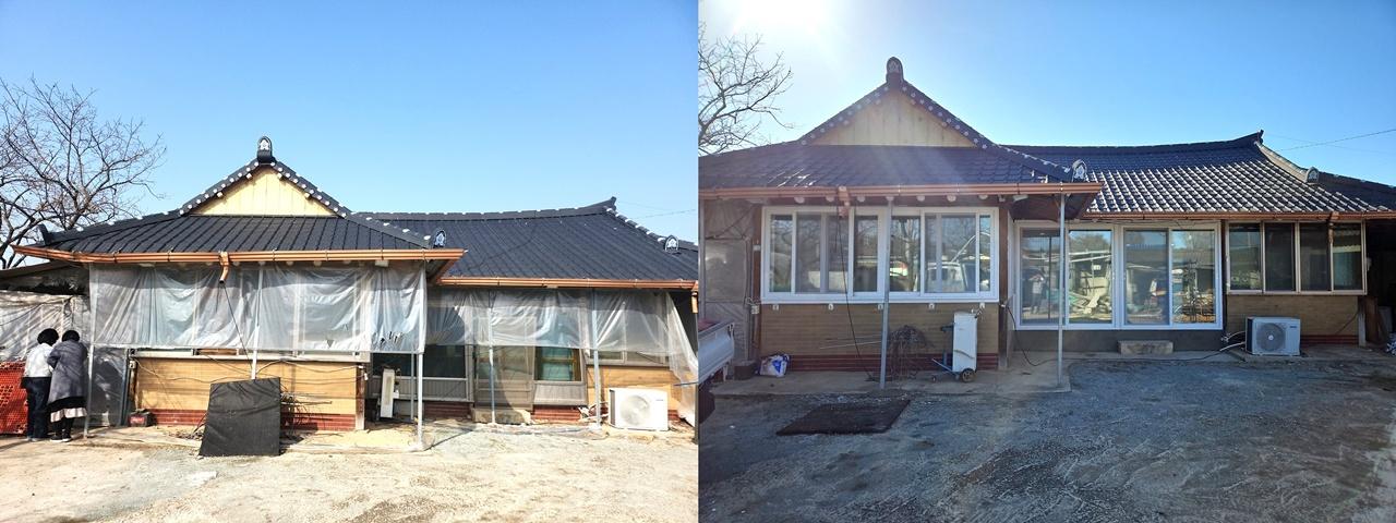 -나주시의 주거환경개선사업 대상 주택의 리모델링 전사진 왼쪽과 후의 모습 사진 나주시