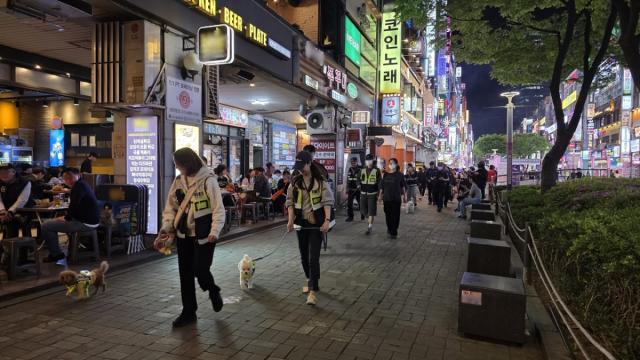 [NSP NEWS Image]안양시 반려견순찰대 양반견 동안경찰서와 야간 합동순찰 나서