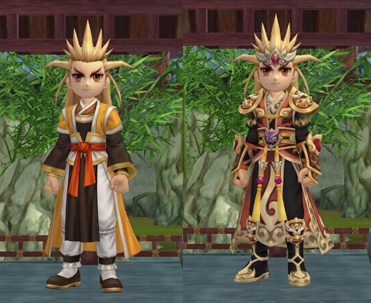 -기본 모습의 진풍백좌과 120 등급의 진풍백우 엠게임