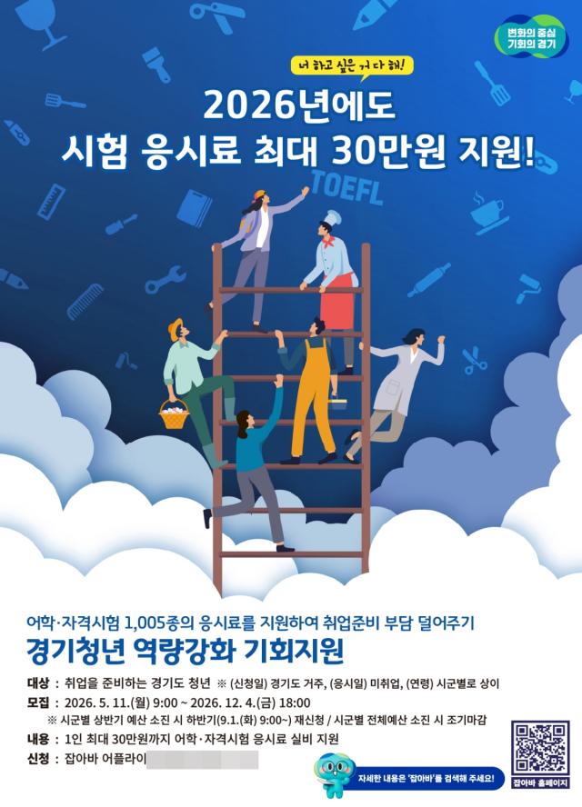 [NSP NEWS Image]경기도 미취업 청년 자격증 응시료 최대 30만원 지원11일부터 접수