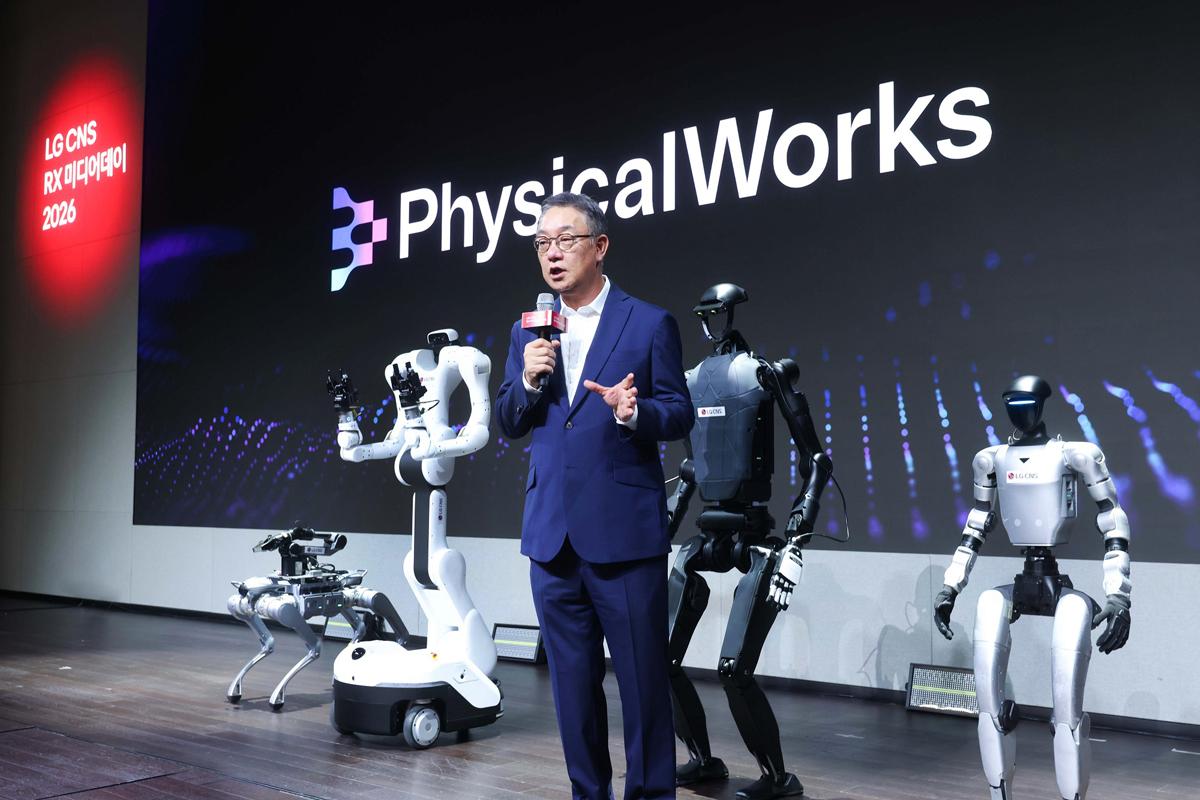 -7일 LG CNS RX 미디어데이에서 LG CNS CEO 현신균 사장이 환영사를 하고 있다. (사진 = LG CNS)