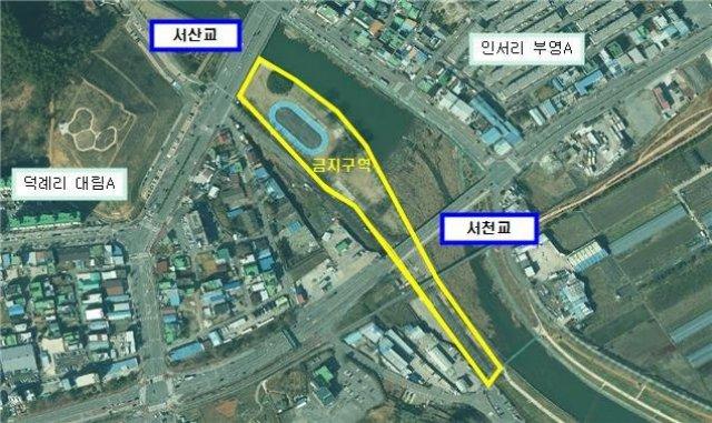 -광양읍 서천 일원 야영과 취사 등 불법행위에 대한 집중 단속 위치도 (이미지 = 광양시청)