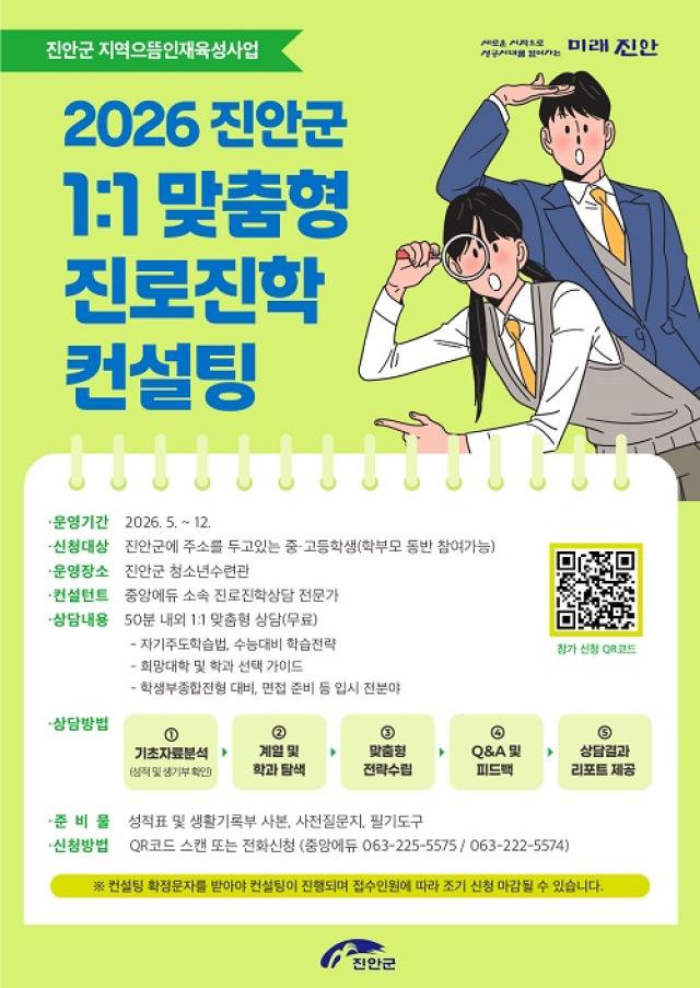 [NSP NEWS Image]진안군, 중·고생 ‘1대1 맞춤형 진로진학컨설팅’ 운영