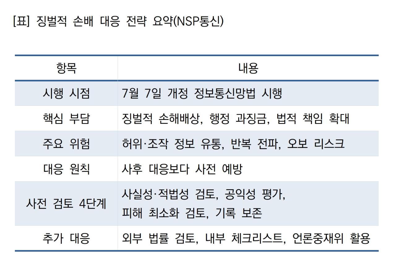 -징벌적 손배 대응 전략 요약 (표 = NSP통신)