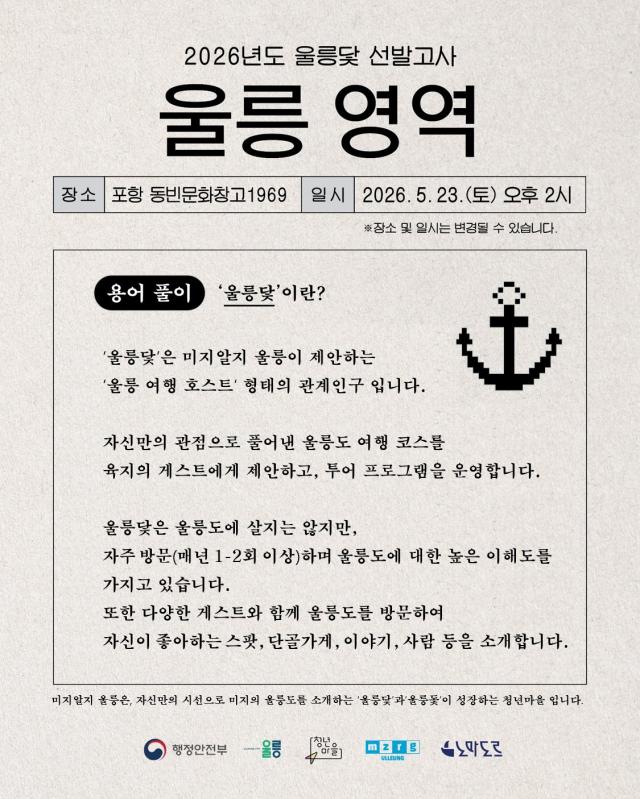 [NSP NEWS Image][3분 신청 가이드] 미지알지 울릉, 여행 호스트 ‘울릉닻’ 6명 선발