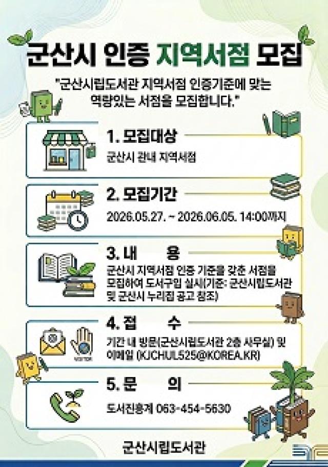 [NSP NEWS Image]군산시, ‘지역서점 인증제’ 참여 서점 모집