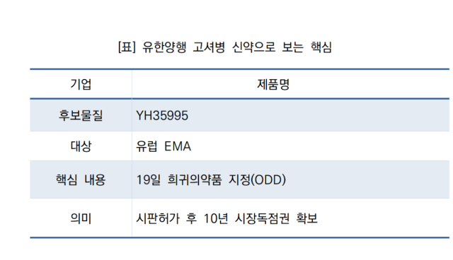[NSP NEWS Image]유한양행 고셔병 신약 YH35995, 美 FDA 이어 유럽서도 희귀의약품 지정