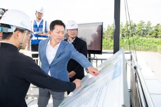 (NSP NEWS Image)김장호 구미시장, 기자회견에 이어 산업단지 조성 현장 찾아...반도체 팹 유치 총력