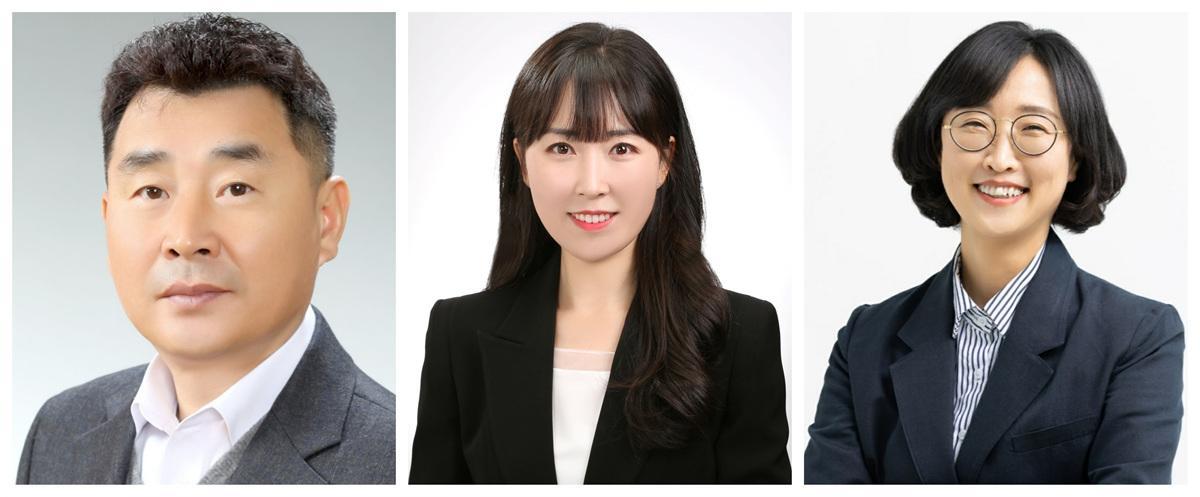 -강릉시의회가 2일 제13대 전반기 상임위원장과 상임위원 선출을 마쳤다. 사진 왼쪽부터 김홍수, 신보금, 박경난 위원장. (사진 = 강릉시의회)