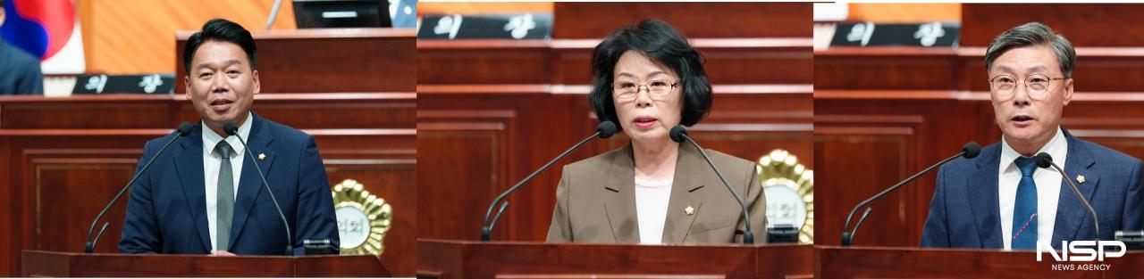 -사진 왼쪽부터 설경민 운영위원장·김영란 행정복지위원장· 김경식 경제건설위원장 (사진 = 군산시의회)