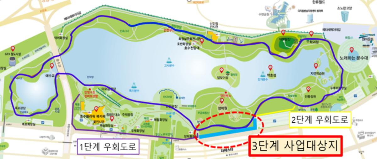 -일산호수공원 자전거우회도로 지도 (사진 = 고양시)