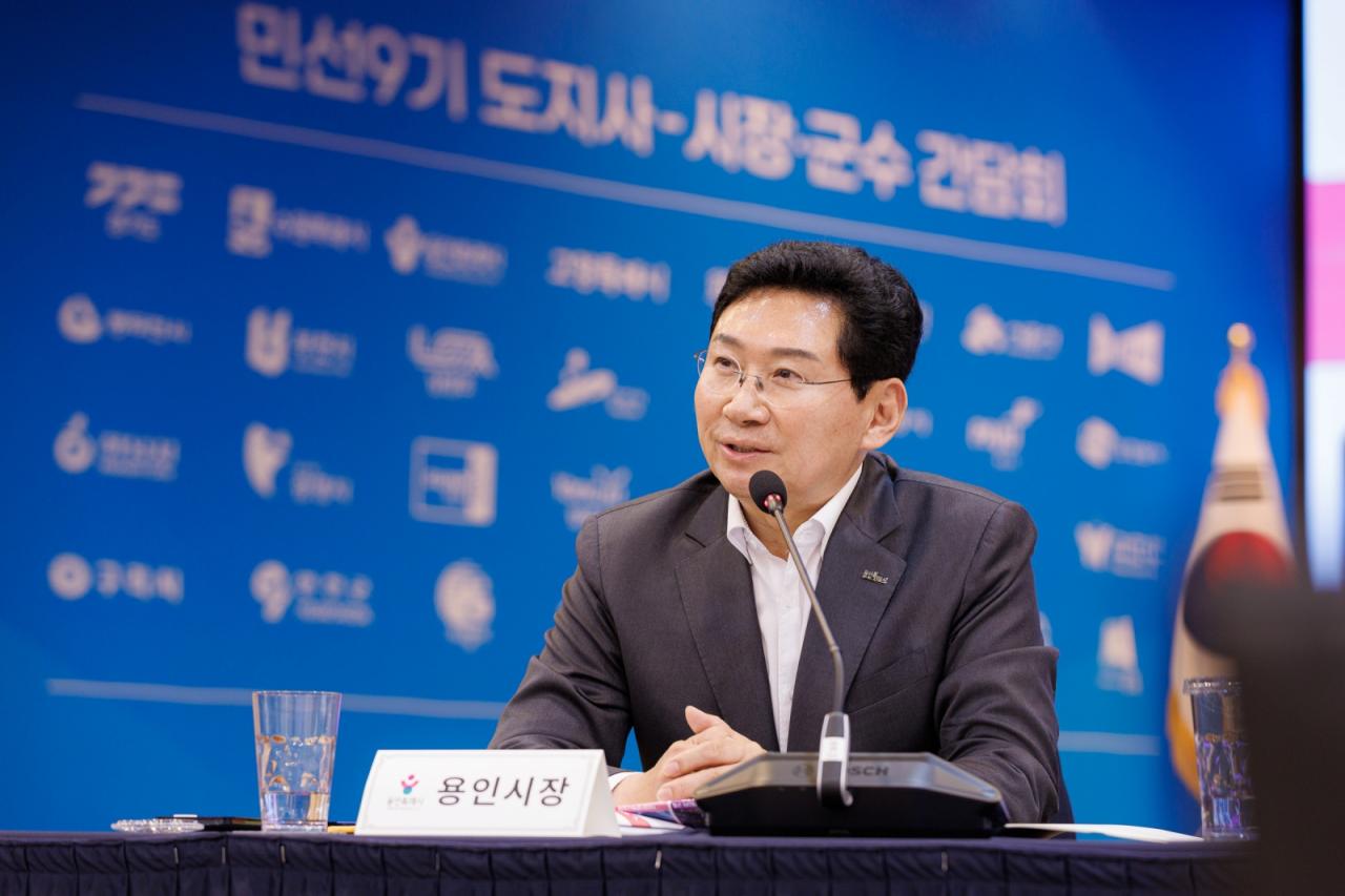 -이상일 용인특례시장이 22일 ‘민선 9기 도지사-시장·군수 간담회’에서 발언하고 있다. (사진 = 용인특례시)