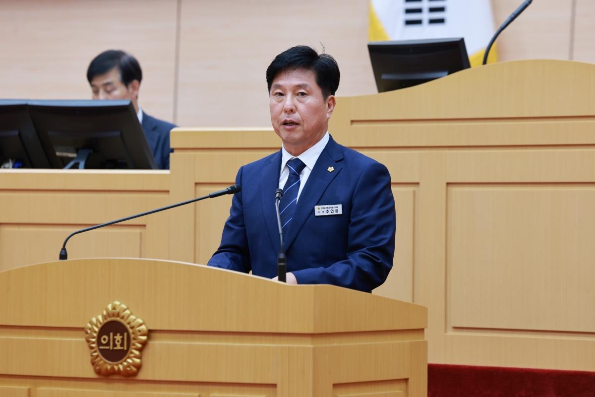 -주연창 전남광주특별시의회 의원이 제2회 임시회에서 집행부의 균형발전 정책 전환을 촉구했다. (사진 = 특별시의회)