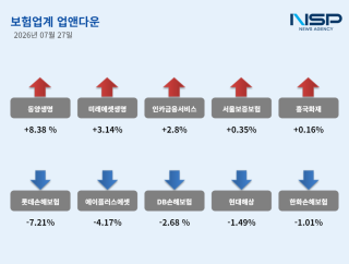 (NSP NEWS Image)[업앤다운]보험주 하락…동양생명↑·롯데손보↓