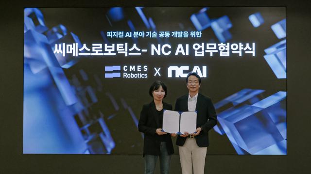 -NC AI가 AI 기반 로보틱스 기업 씨메스로보틱스와 피지컬 AI 기반 공동 연구개발 및 기술 공유를 위한 업무협약을 체결했다. (사진 = NC AI)