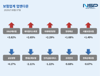 (NSP NEWS Image)[업앤다운]보험 업종 희비 엇갈려…DB손해보험↑·삼성생명↓