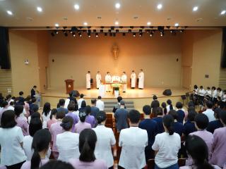 (NSP NEWS Image)대구가톨릭대학교의료원, 개원 46주년 맞아 ‘이념의 벽’ 제막