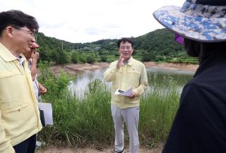 (NSP NEWS Image)강진군, 가뭄장기화 대비 대구 구곡제 저수지 현장방문 점검 실시