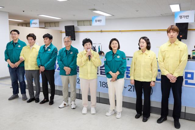 장정순 의장이 용인시청 을지연습장에서 인사말을 전하고 있다. (사진 = 용인특례시의회)