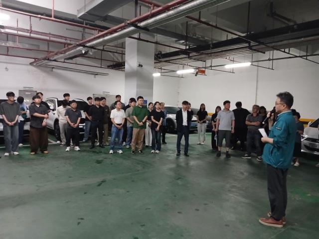 봉화군은 을지연습과 연계한 ‘공습 대비 민방위 대피훈련’을 봉화군청과 새마을금고, 톱텍시티파크 지하주차장에서 실시했다. (사진 = 봉화군)