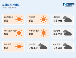 (NSP NEWS Image)[보험업계기상도]9월 첫째 주 ‘맑음’ 다수