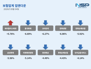 (NSP NEWS Image)[업앤다운]보험주 ‘혼조 마감’…에이플러스에셋↑·흥국화재↓