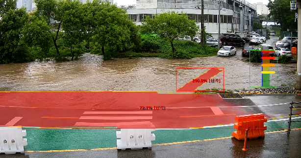 AI 지능형 영상분석 수위감지 모습. (사진 = 용인도시공사)