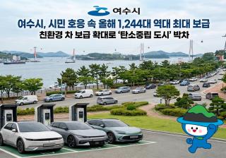 (NSP NEWS Image)여수시, ‘탄소중립 도시’ 실현 전기자동차 1244대 보급 완료