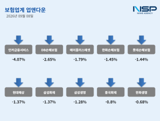 (NSP NEWS Image)[업앤다운]보험주 하락…인카금융서비스·DB손해보험↓