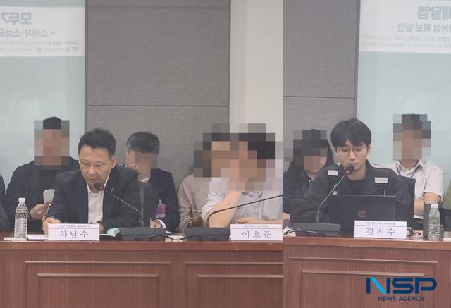 차남수 소상공인연합회 본부장(좌)와 김지수 라이더유니온 사무국장(우) (사진 = 강은태 기자)
