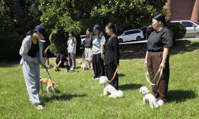 동신대학교 반려동물학과 학생들이 수업받는 모습. (사진 = 동신대)