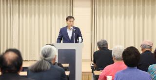 (NSP NEWS Image)전춘성 진안군수, 노인대학 특강…“어르신 행복 복지 펼칠 것”